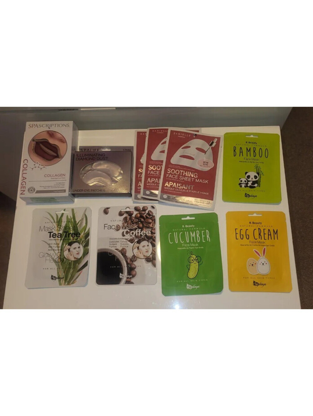 MIXED LOT OF OVER 10 SPA PIECES - FACE MASKS, LIP TREATMENT, UNDER EYE PATCHES